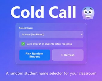 RANDOMLY SELECT NAMES | Cold Call | Browser | Customizable