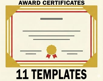 Award Certificate Designer | CREATE MANY at ONCE | Clean Look | 11 Templates | Printable