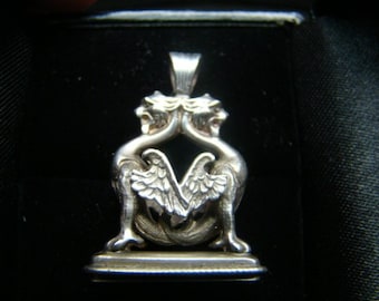 Griffin sterling silver pendant