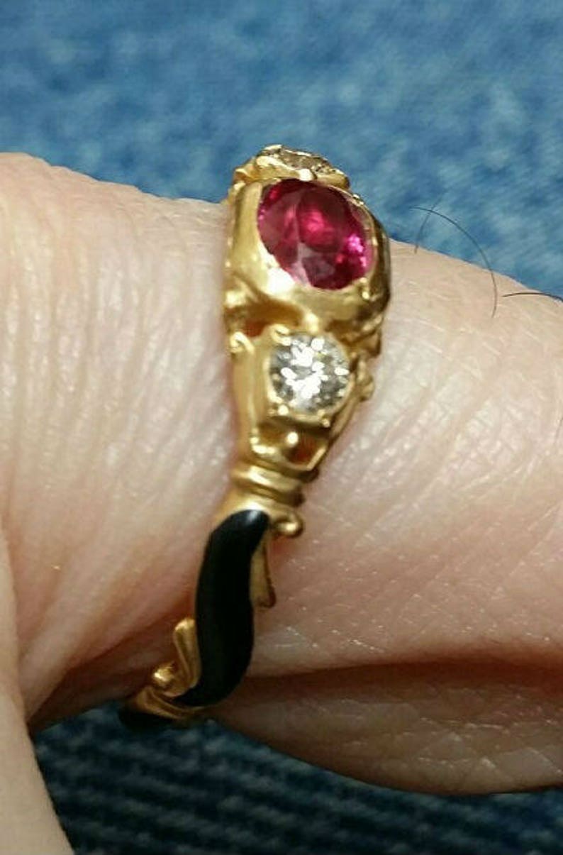 Stunningly Beautiful Georgian Style 14k Gold Ruby and Diamond - Etsy