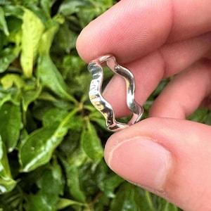 Handmade Lost Wax Textured ‘Wave’ Ring - Solid Sterling Silver or 9K Solid Yellow Gold