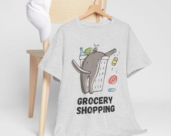 Camiseta divertida para amantes de los perros, camiseta con gráfico de compras