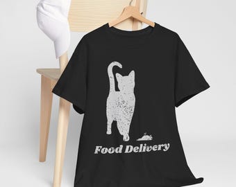 Funny Cat Lover T-Shirt, Cute & Sarcastic Cat Tee, Gift for Crazy Cat Lady, Purrfect Cat Mom Shirt, T-Shirt &quot;Food Delivery&quot;