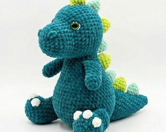 Dino Crochet Pattern, Chenille Amigurumi Dinosaur Toy (PDF Pattern)