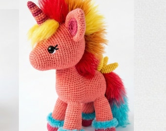 My Little Pony Crochet Pattern, Unicorn Crochet Pattern, Rainbow Pony Amigurumi Pattern, Crochet Unicorn PDF, Pony Crochet Pattern