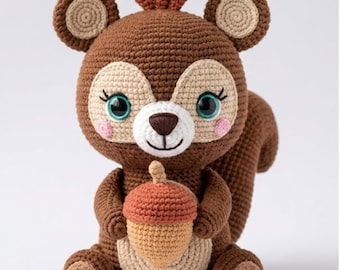 Squirrel Crochet Pattern PDF, Cute Amigurumi Squirrel Pattern, Fall Crochet Pattern, Crochet Squirrel, Baby Crochet Pattern, Woodland Animal