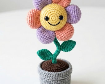 Crochet Vase Pattern PDF, Flower Pot Crochet Pattern, Amigurumi Vase Tutorial, Easy Crochet Flower Vase Home Decor