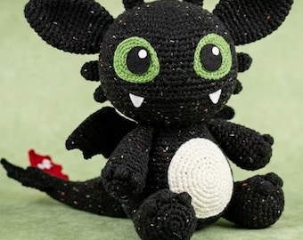 Toothless Crochet Pattern, Toothless Dragon Plushie Pattern, Night Fury Amigurumi, HTTYD Crochet Pattern, Toothless Plush Toy PDF