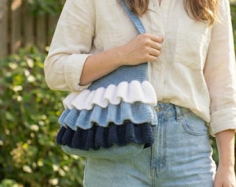 New Bag Crochet Pattern, Ruffle Bag Crochet Pattern PDF, Crochet Bag Pattern, Easy Crochet Tote Pattern, Instant Download