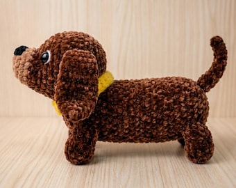Dachshund Crochet Pattern PDF, Amigurumi Wiener Dog Pattern, Sausage Dog Plushie Tutorial, Easy Crochet Dog Pattern, Instant Download