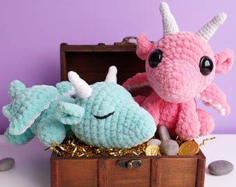Baby Dragon Amigurumi Crochet Pattern, Easy Plush Toy (PDF Pattern)
