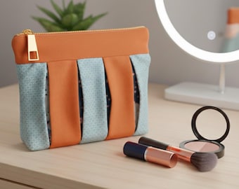 Pleated Makeup Bag Sewing Pattern | DIY Cosmetic Zipper Pouch (PDF Pattern)