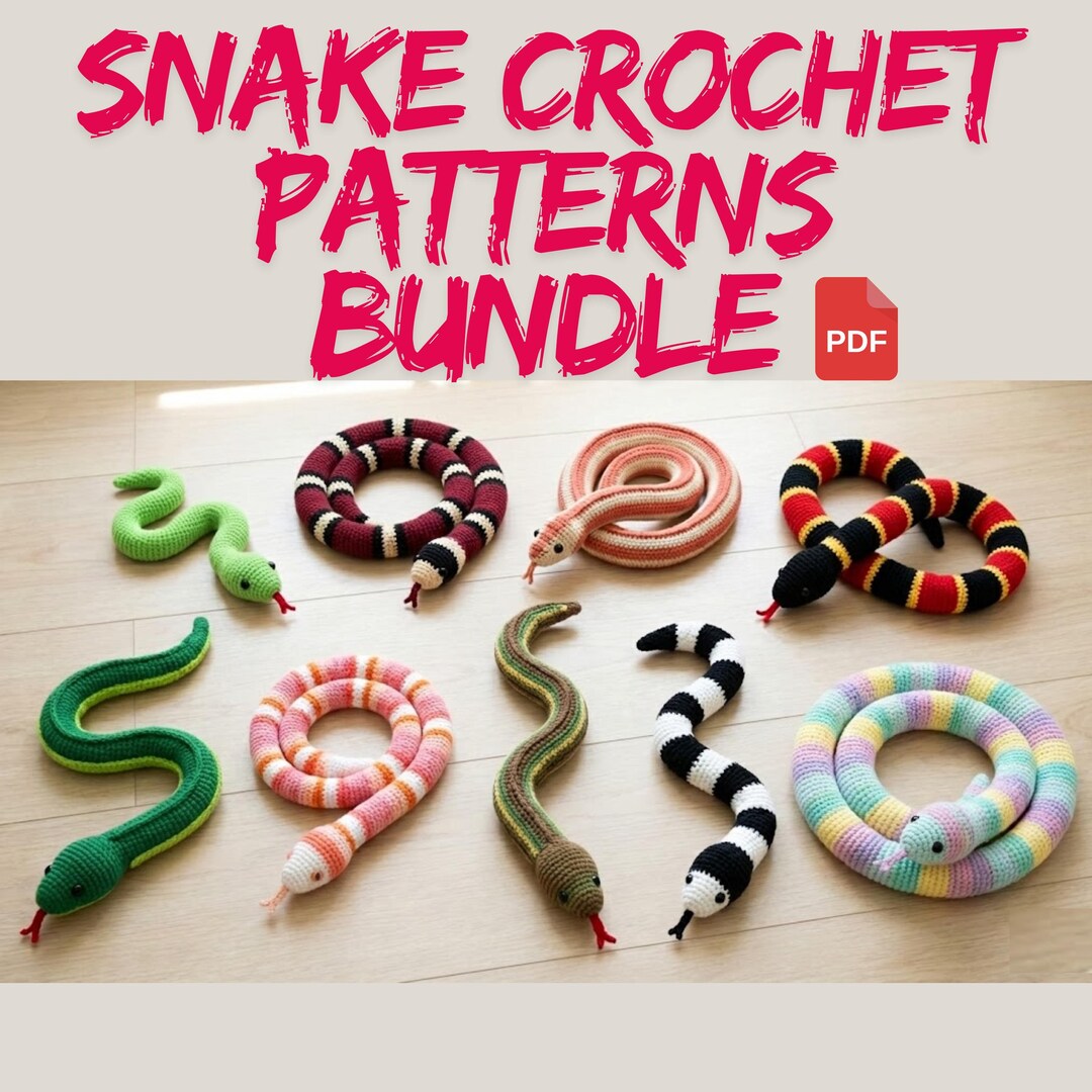 Easy Snake Pattern Snake Crochet Pattern PDF Bundle, Amigurumi Snake Pattern, Crochet ...
