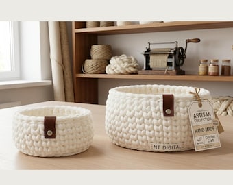 Chunky Bungee Crochet Basket Pattern | Two Sizes, Storage Decor (Digital Download)