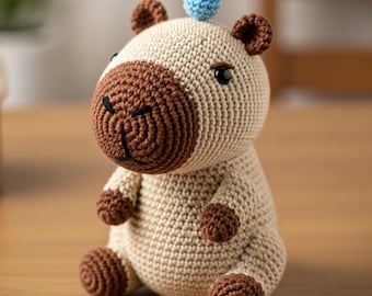 Sitting Capybara Amigurumi Crochet Pattern | (PDF Download)