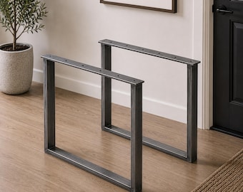 Industrial Square Table Legs (Set of 2) – Handmade Steel Furniture Legs