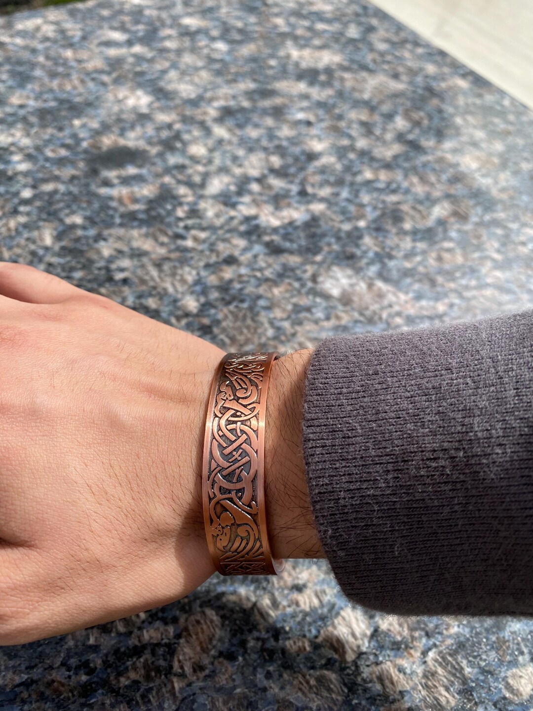 Quartz Crystal Copper Bracelet - Electroformed Crystal Bracelet - Adjustable Copper Charm Bracelet