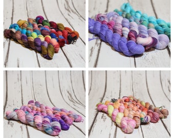 Set de 5 mini ovillos de lana merino superwash y nailon de 100 g