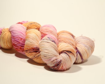 Hilo para calcetines teñido a mano de 4 cabos, 100 g, combinación de colores OOAK