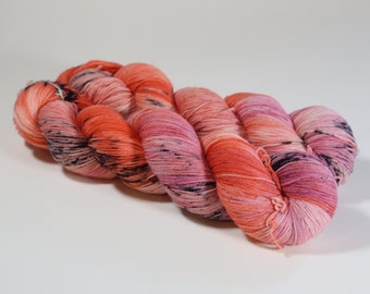 Hilo para calcetines teñido a mano de 4 cabos, 50 g/100 g, color flamencos