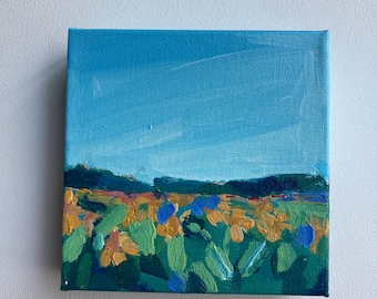 Sunflower Field: Small Painting