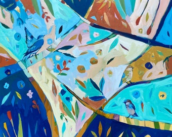 Listen to the Birds, Large Original Painting