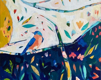 Hello Bluebird: Abstract Painting