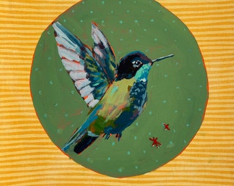 Beauty of the Moment: Mixed Media Hummingbird