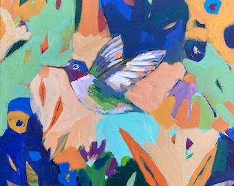 Morning Visit: Hummingbird Painting