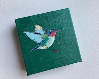 Hummingbird: Small Painting Green