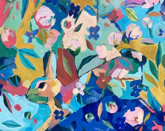 Full of Life: Abstract Bunny Painting