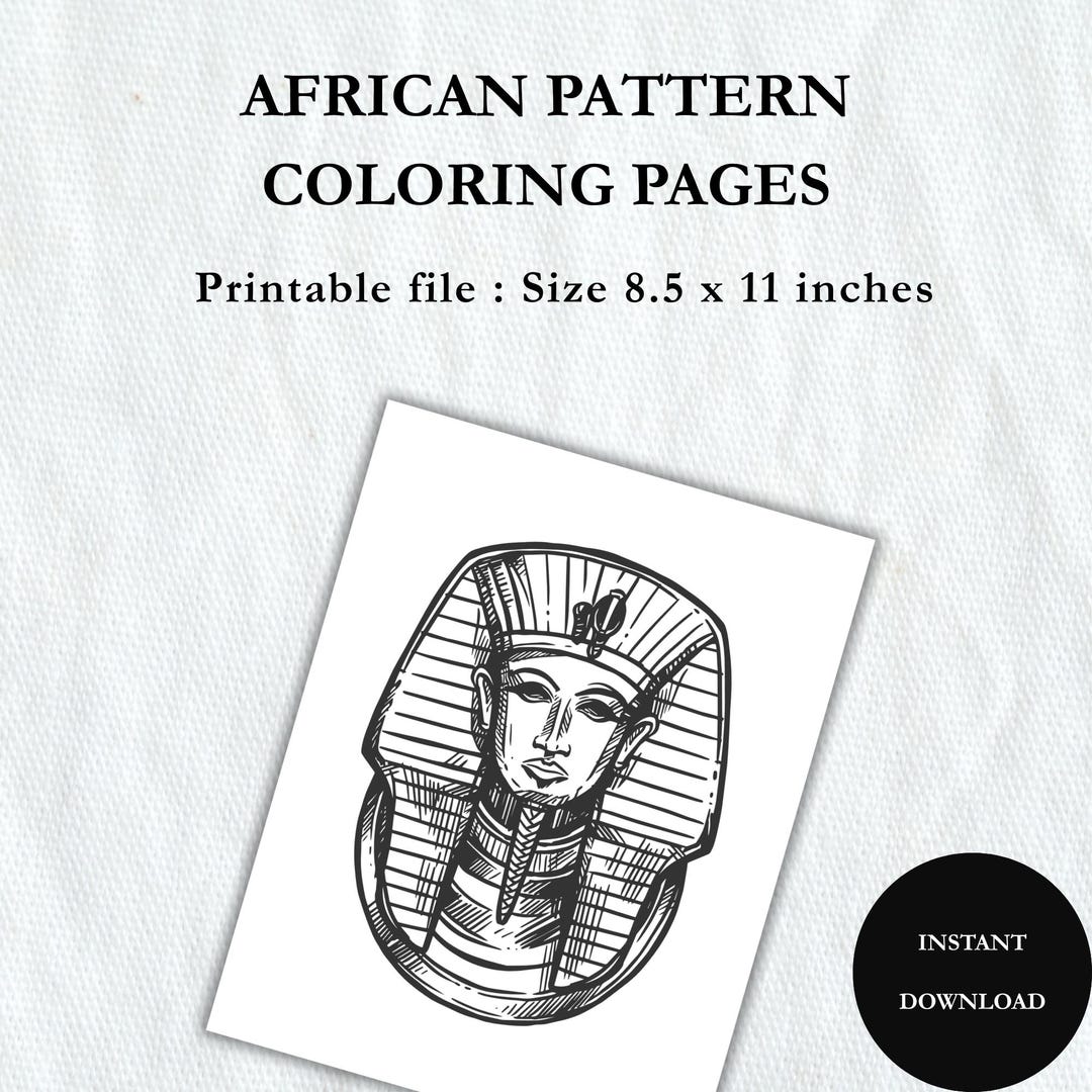 African Pattern Coloring Pages – Minimalist Tribal Geometric Textile ...