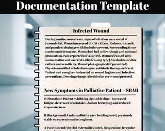 Home Health Nurse Documentation Template, Editable Printable SBAR Notes, Clinical Visit Log Sheets, Hospice Nursing Forms PDF