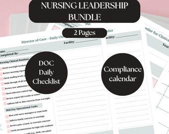 Nurse Manager Daily Checklist , doc daily task list , director of care forms for daily tasks, complaince calendar for ltc, nursing homes pdf