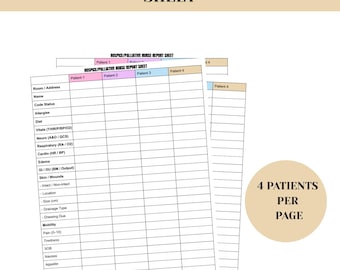 Hospice Nurse Report Sheet, Nurse Cheat Sheet, Printable Assessment ...