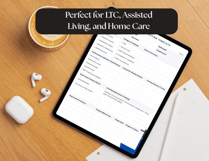 QAPI Bi-weekly Meeting Template for Nurse Managers | Editable Canva ...