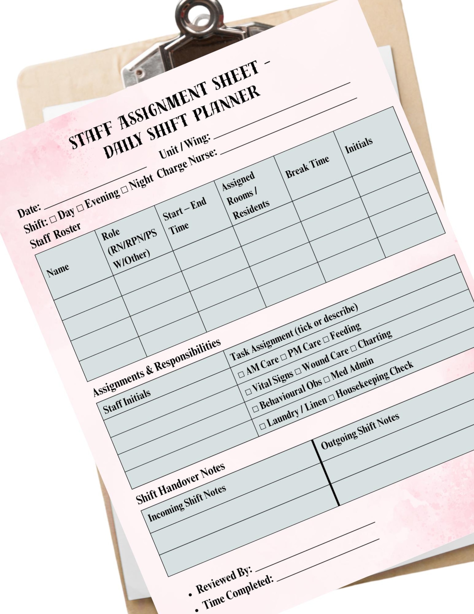 Nurse Group Home Assessment Forms Bundle, Printable Care Plan Templates ...