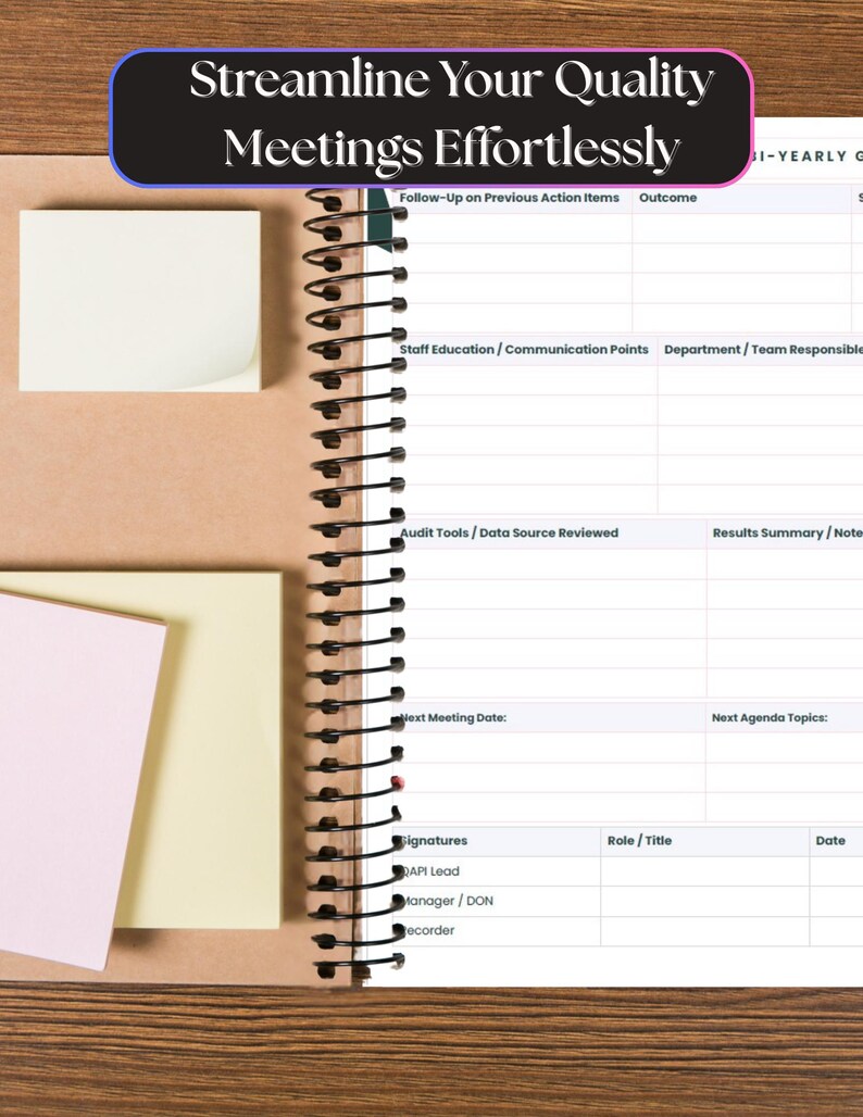 QAPI Bi-yearly Meeting Template for Nurse Managers | Editable Canva ...