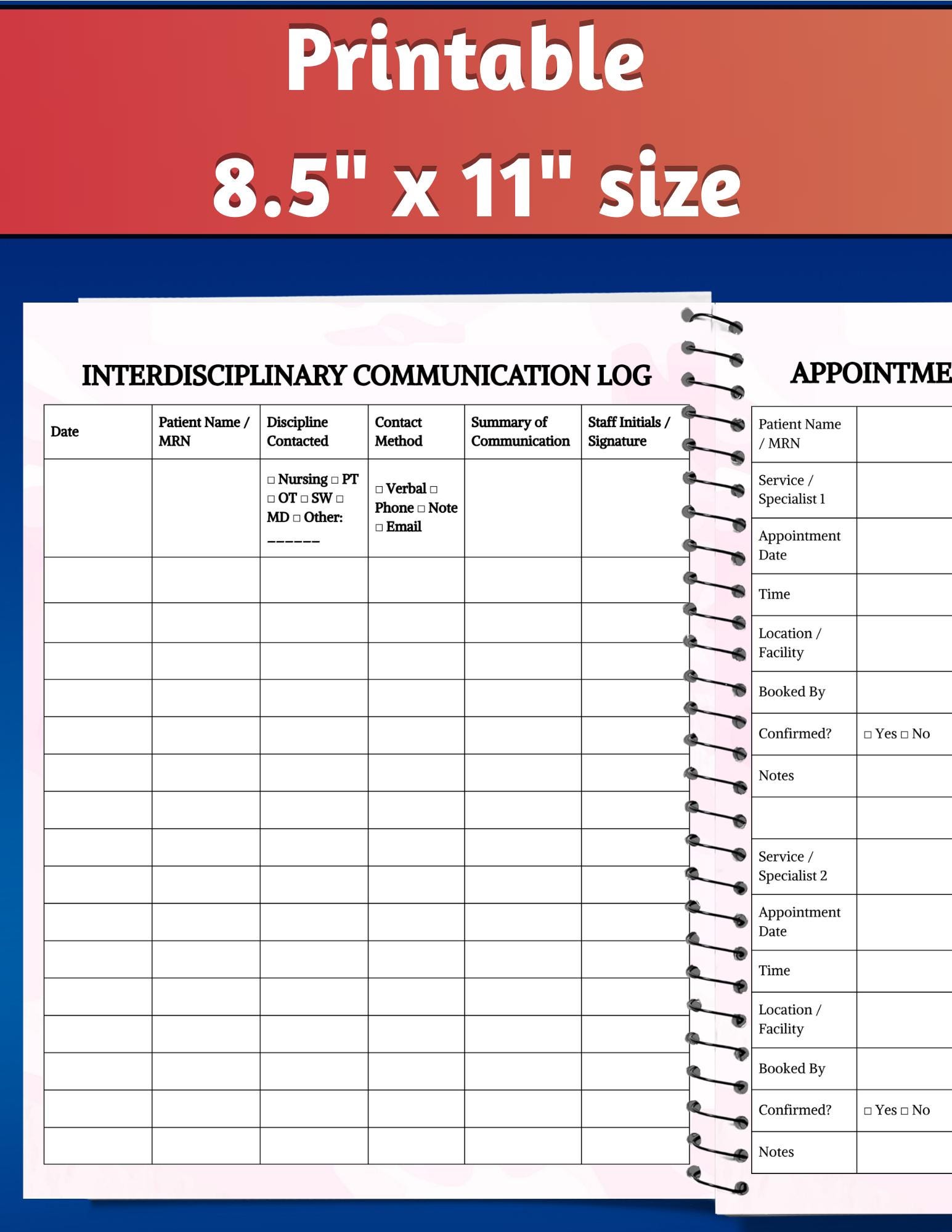 Case Management Rounding Sheets Case Management Sheet Bundle for Patient Care, Patient Care Coordinator ...