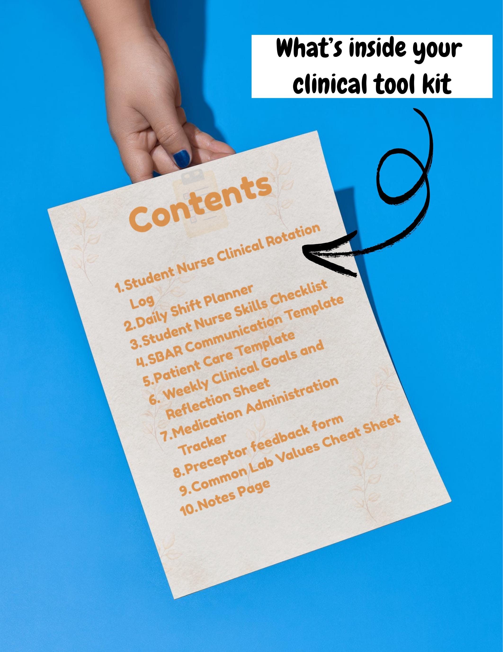 Nurse Rotation Student Nurse Clinical Rotation Kit | Printable Templates, SBAR, Care ...