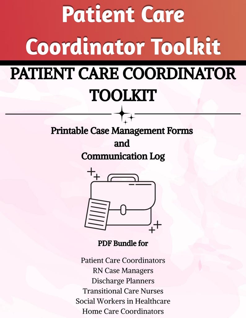 Case Management Sheet Bundle for Patient Care, Patient Care Coordinator ...
