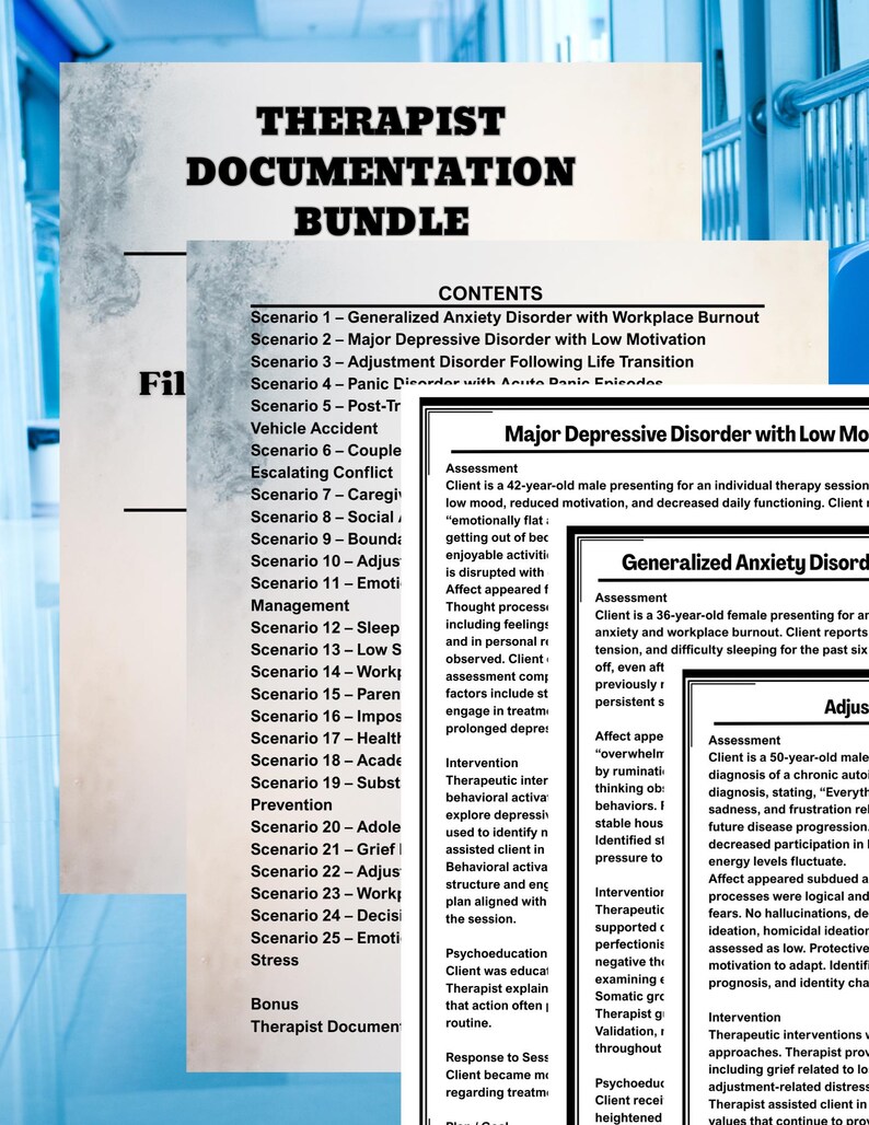 Printable Therapist Documentation Scenario Bundle for Real-world ...