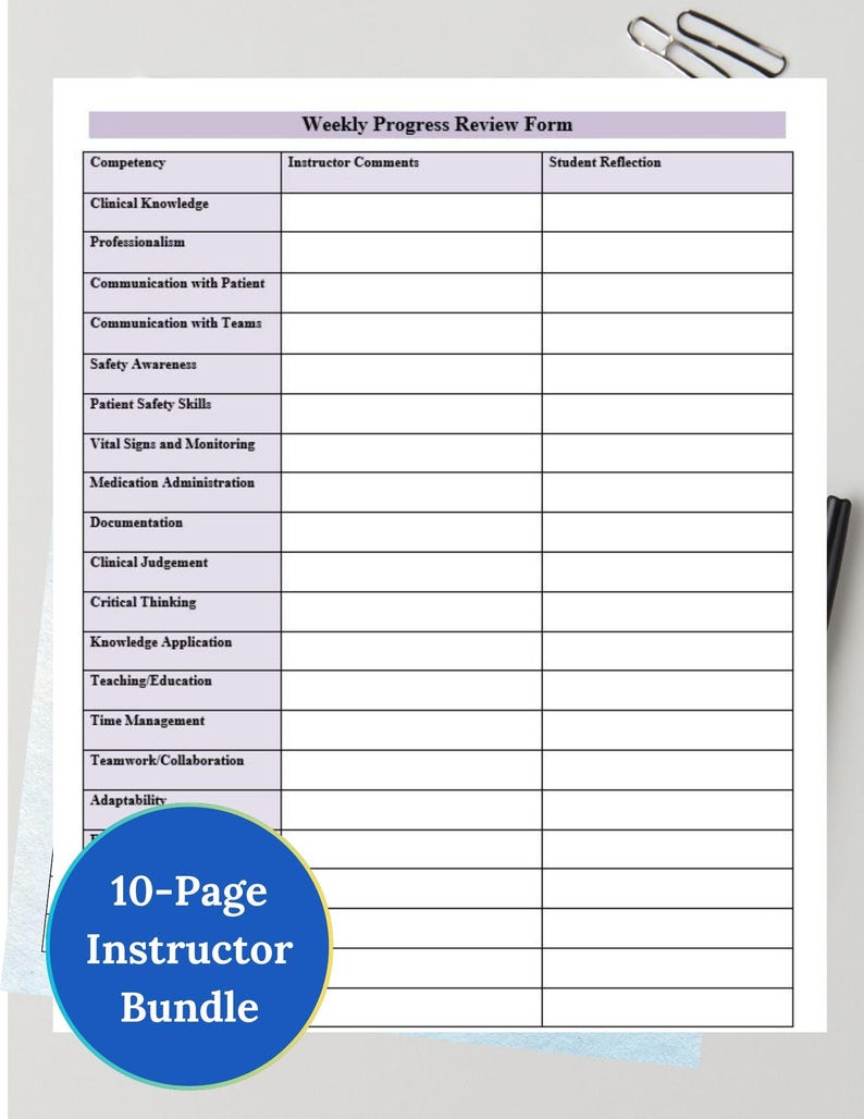 10 Page Clinical Instructor Toolkit, Nursing Education Printable ...