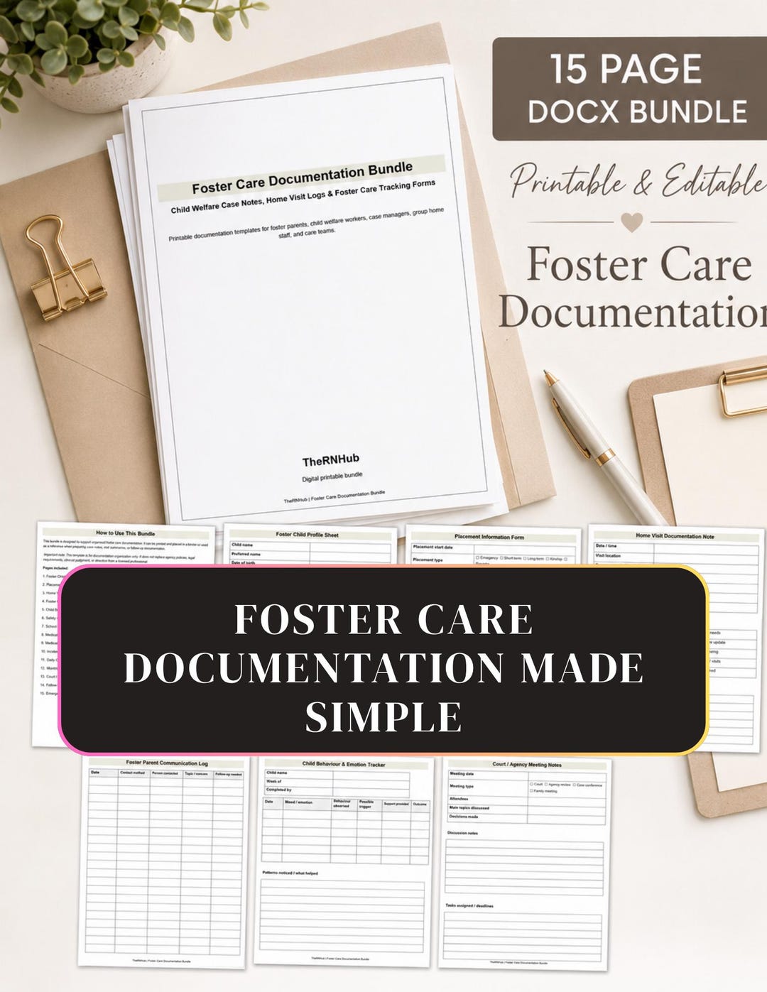 Foster Care Documentation Bundle Pdf , Child Welfare Case Notes for ...