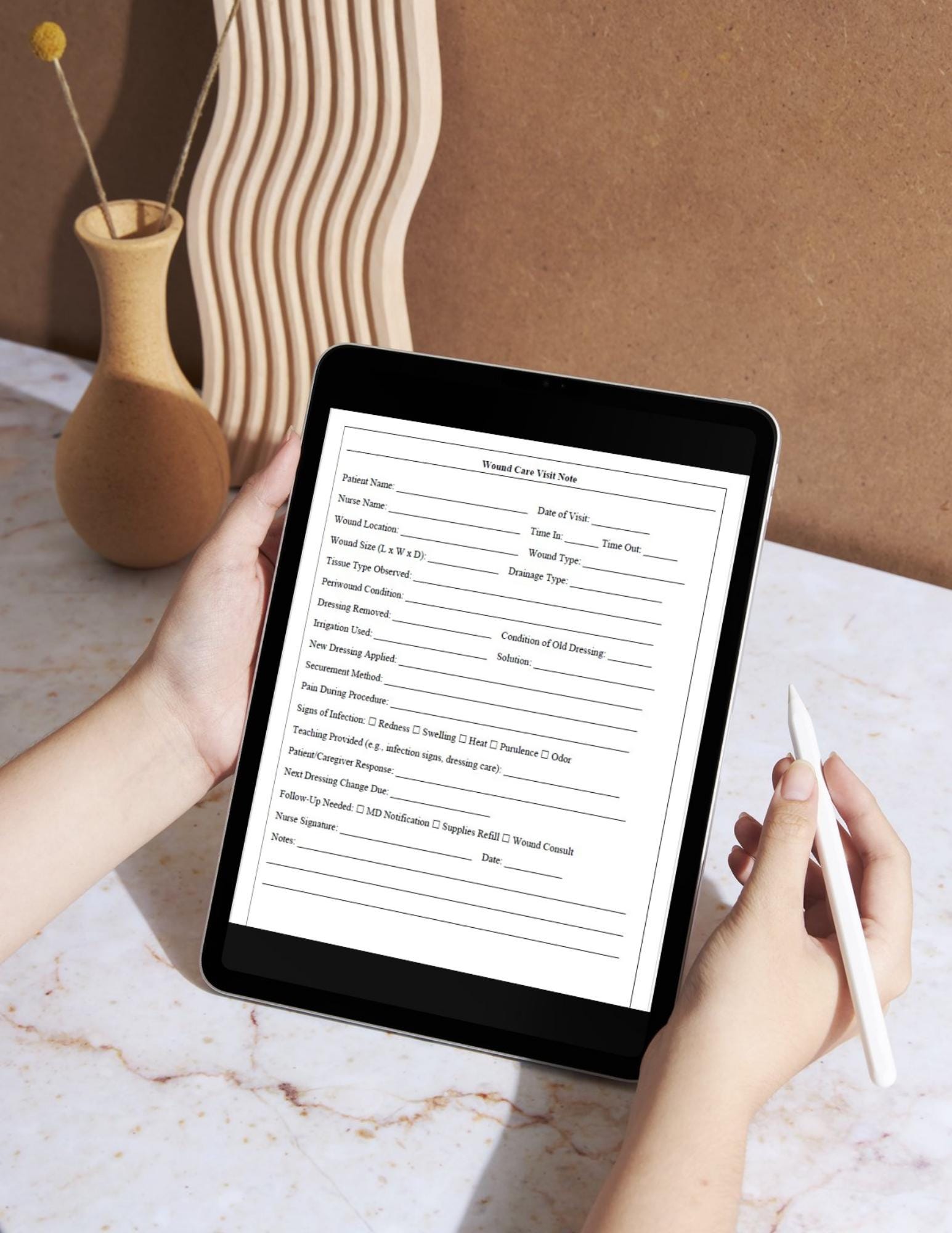 Home Health Nurse Documentation Template, Editable Printable SNF