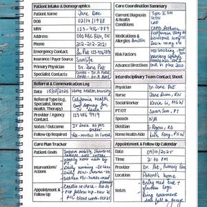 Printable Nursing Care Coordinator Template for Case Managers in ...