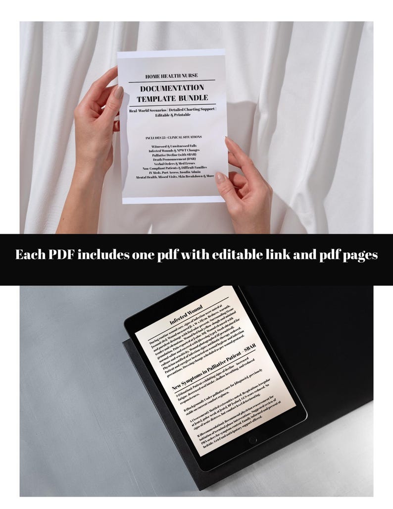Home Health Nurse Documentation Template, Editable Printable SBAR Notes ...