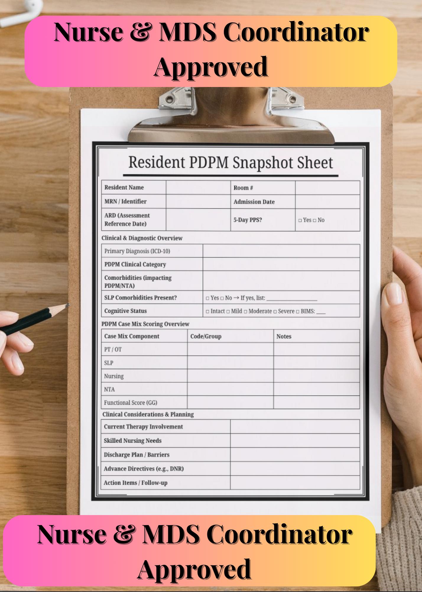 PDPM MDS Meeting Printable Toolkit for Mds Coordinator, Director of ...