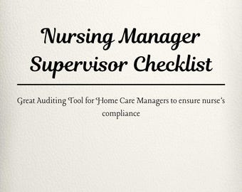 Nurse Manager forms for community, Nurse Audit Compliance Checklist PDF, Home Care Nursing Supervisor forms, Editable Nursing review tool