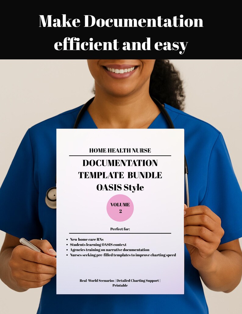 Home Health Nursing Notes Bundle, Printable Charting Templates, 25 Real ...